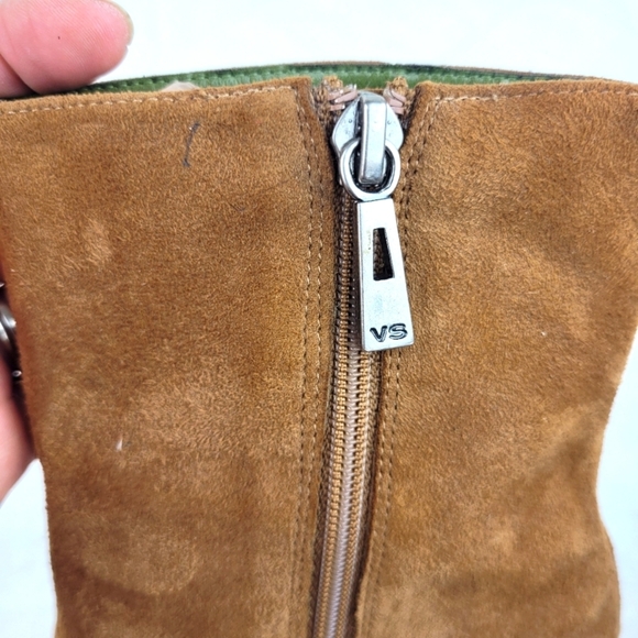 Valerie Stevens brown suede pointy toe booties stiletto heel side zipper boho 7 - Picture 8 of 14